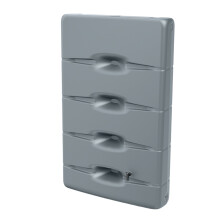 (Grey) Water Butt Rainwater Collector Wall Mounted Tank 400L Flat Slim + Connection Kit