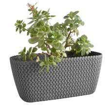 (Grey) Rectangle Planter Indoor Outdoor Patio Splofy Plant Pot Case 30cm 4 Litre