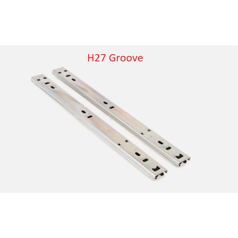 (H27 Groove (27Mm), 300Mm) Drawer Runners Heavy Duty Steel Ball Bearing Soft Close Push To Open Up To 100Kg 5056697241429