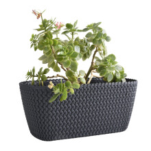 (Anthracite) Rectangle Planter Indoor Outdoor Patio Splofy Plant Pot Case 30cm 4 Litre