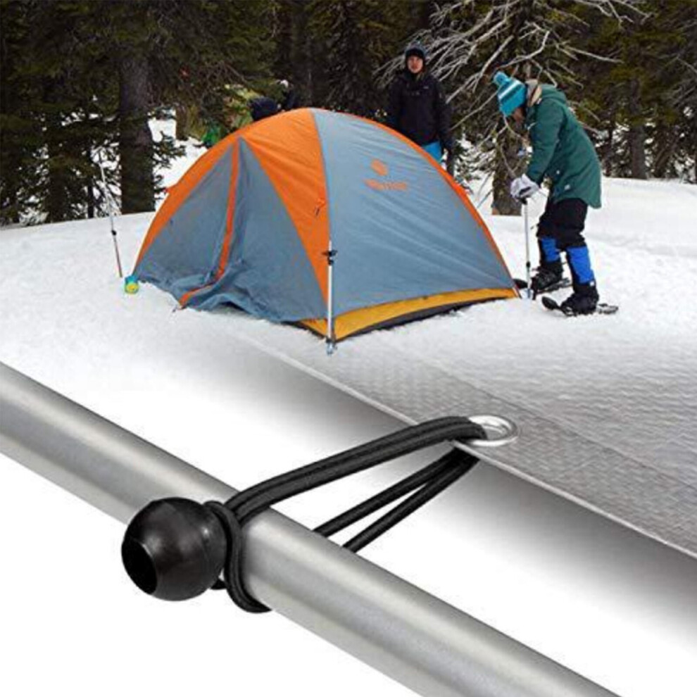 (4", 100) Bungee Ball Elastic Cord Black Loop Shock Cords Easy Fix Ties Tarp Tent Canopy 5056697202017