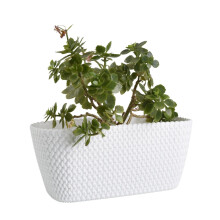 (White) Rectangle Planter Indoor Outdoor Patio Splofy Plant Pot Case 30cm 4 Litre