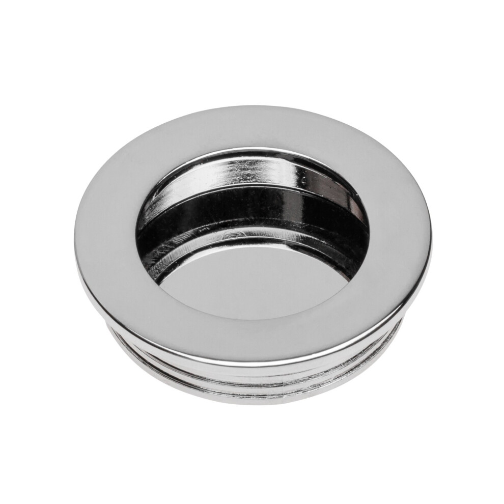 (Chrome) Recessed Flush Sliding Door Handle Finger Pull Circle 40 X 35 X 10Mm 5 Colours 5063873019116