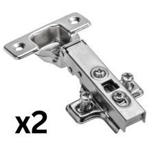 (2pcs) Hydraulic Soft Close Hinge Straight for Overlapping Cabinet Door Clip-On Silent