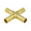 (10mm) Solid Brass Cross X Joiner Piece Fuel Hose Joiner Tee Connector Various Size 1