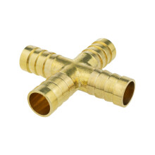 (12.5mm) Solid Brass Cross X Joiner Piece Fuel Hose Joiner Tee Connector Various Size