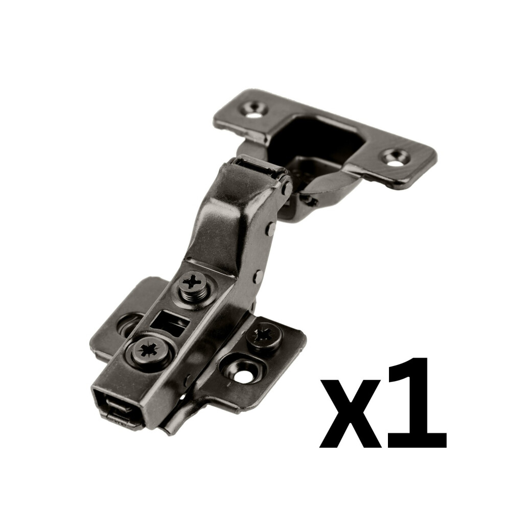 (1Pc) Inset Recessd Hinge Soft Close Cabinet Furniture Door Hinges 35Mm Black 3Dadjust 5063873009797