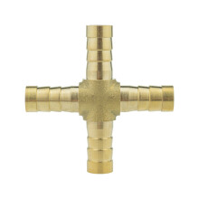 (8mm) Solid Brass Cross X Joiner Piece Fuel Hose Joiner Tee Connector Various Size