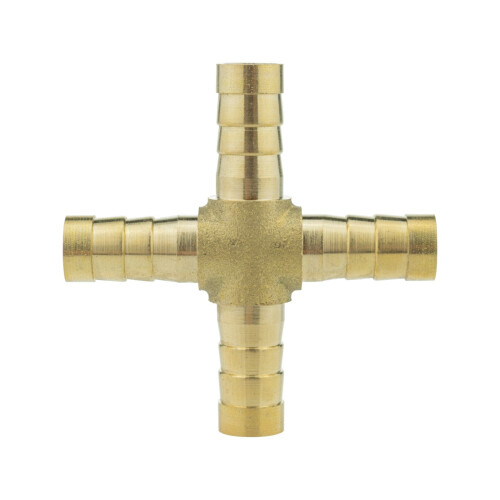 (8mm) Solid Brass Cross X Joiner Piece Fuel Hose Joiner Tee Connector Various Size