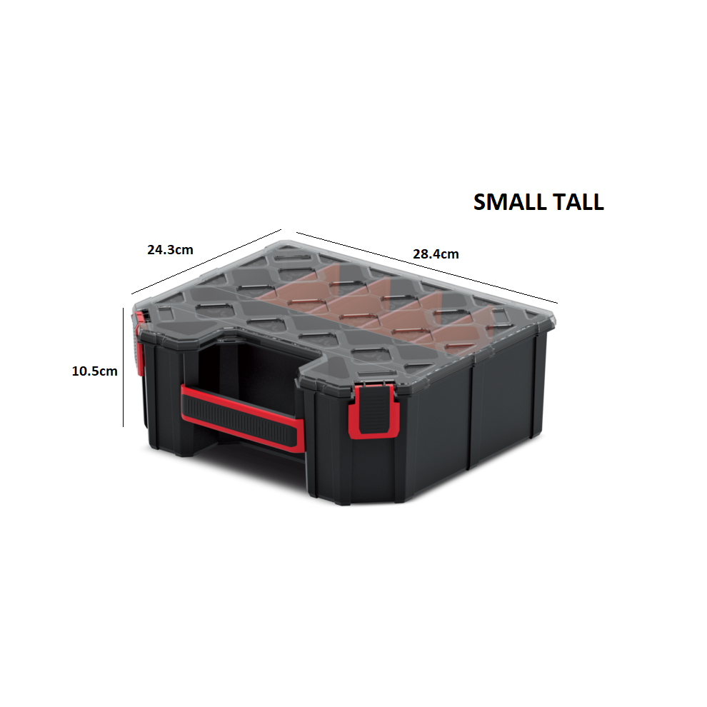 Prosperplast (Small Tall) Tager Diy Storage Organiser Compartment Parts Cabinet Screws Carry Case Tool Box