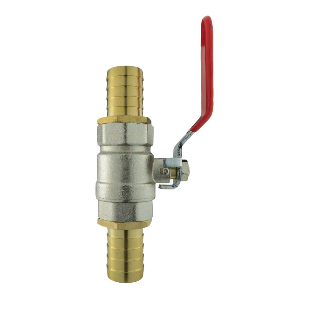 (13Mm (1/2")) In-Line Full Flow Metal Lever Valve With Barbed Brass 2 Hosetails Â 1/2", 3/4" 5056697262318
