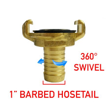 (25mm Swivel Hose Tail) Brass GEKA Type Hose Quick Connect Adapter Claw Fitting Pipe Splitters Lance