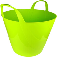 (Lime, 30 Litres) Flexi Bucket Plastic Tub 15 30 45L Bin Storage Feed Garden Building Laundry Toys