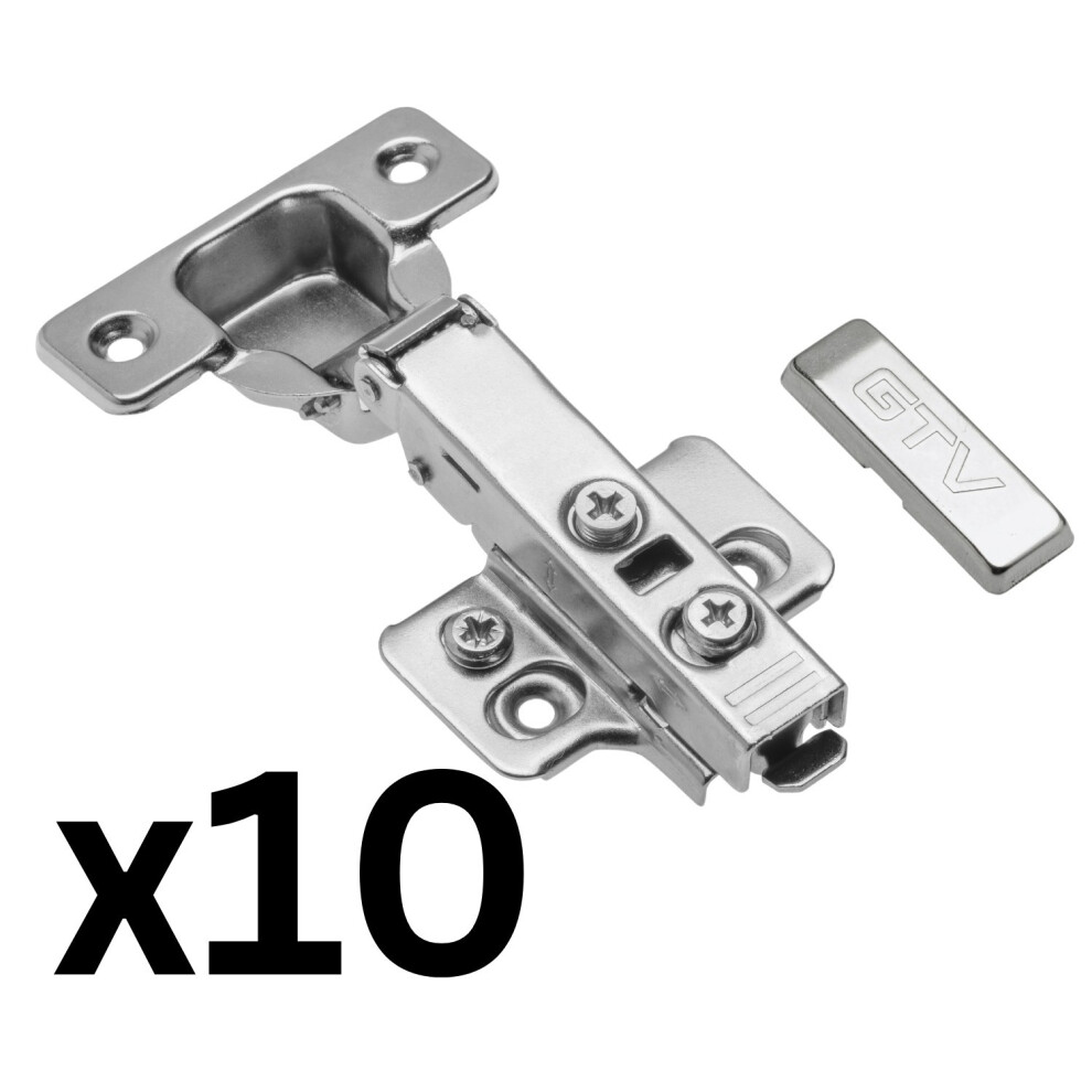 Gtv (10) Full Overlay Hydraulic Hinge Adjustable Silent Close Euro Screws Furniture 35Mm