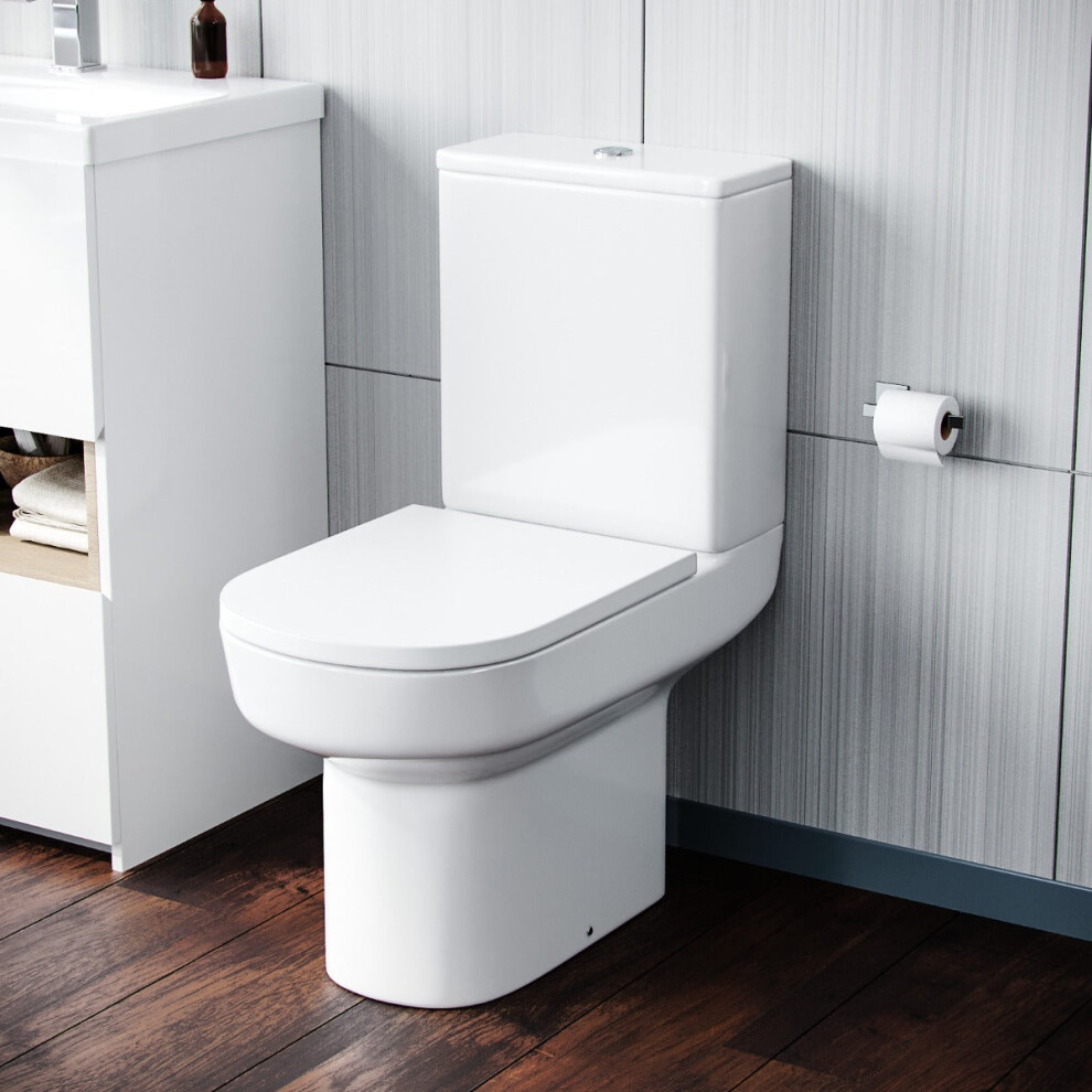 Modern Rimless Close Coupled Toilet And Cistern Soft Close Seat Wc 6235589728333