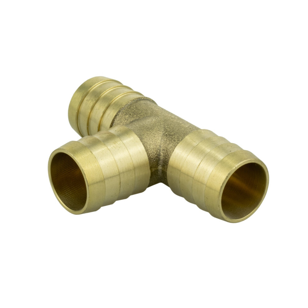 (19Mm - 19Mm) T Brass 3-Way Hose Joiner Barbed Connector For Air Fuel Water And Pipe Tubing 5056697212641