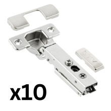 (10 Hinges) Full Overlay Door Hinge Cupboard Kitchen Door Furniture Silent Close Hinges