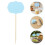72Pièces Étiquettes Bloc Notes Papier Bois Bleu Ciel Buffet Fromage 7