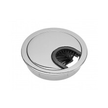 (Ø60mm Chrome) Computer Metal Grommet for Desk Table Cable Tidy, Outlet Wire Cover 60mm 80mm