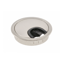 (Ø60mm Brushed Steel) Computer Metal Grommet for Desk Table Cable Tidy, Outlet Wire Cover 60mm 80mm