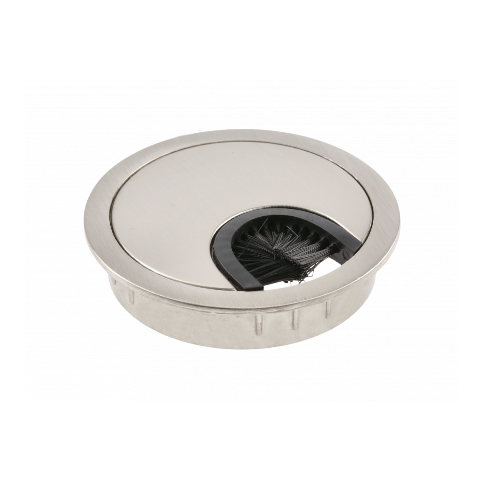 (Ã60Mm Brushed Steel) Computer Metal Grommet For Desk Table Cable Tidy, Outlet Wire Cover 60Mm 80Mm 5056697248374