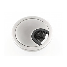 (Ø80mm Satin) Computer Metal Grommet for Desk Table Cable Tidy, Outlet Wire Cover 60mm 80mm