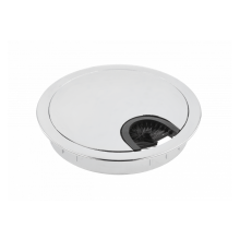 (Ø80mm Chrome) Computer Metal Grommet for Desk Table Cable Tidy, Outlet Wire Cover 60mm 80mm