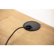(Ø80mm Black Matt) Computer Metal Grommet for Desk Table Cable Tidy, Outlet Wire Cover 60mm 80mm