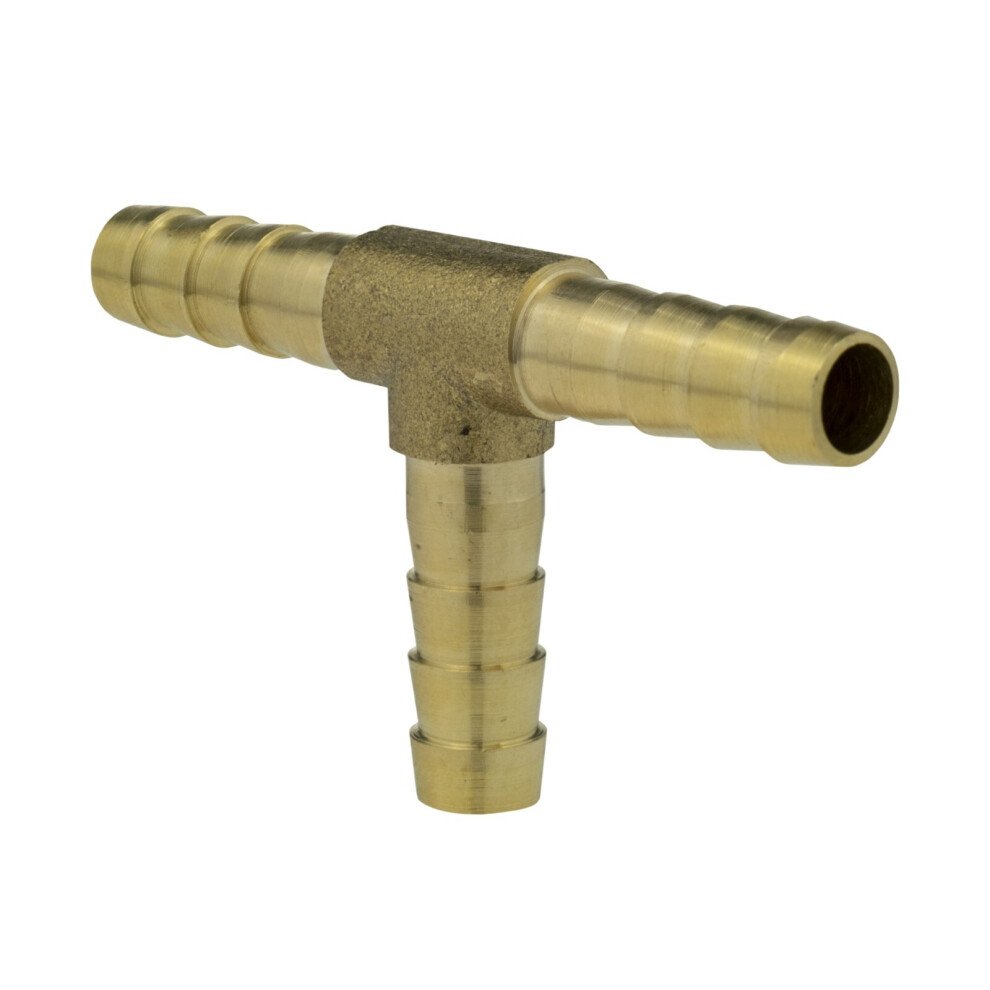 (6Mm - 6Mm) T Brass 3-Way Hose Joiner Barbed Connector For Air Fuel Water And Pipe Tubing 5056697212597
