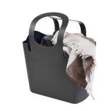 (Grey, Extra large) Large Reusable Tote Shopping Bag Travel Foldable Shopping Carry Basket Plastic