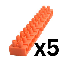 (60A, 5) Wire Connector Strip 12 Way Electrical Cable Terminal Block 3A6A 10A 15A 30A 60A