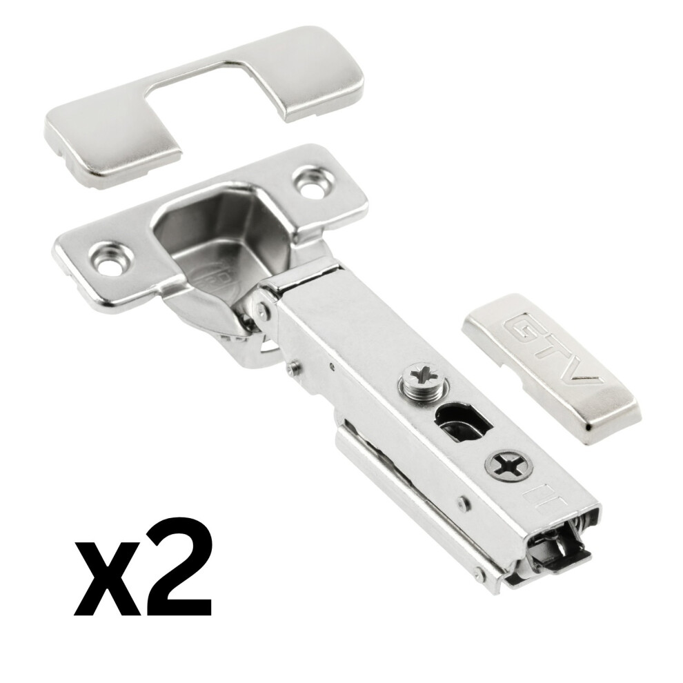 Gtv (2 Hinges) Full Overlay Door Hinge Cupboard Kitchen Door Furniture Silent Close Hinges