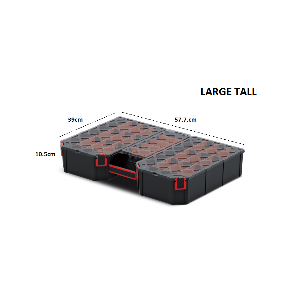 Prosperplast (Large Tall) Tager Diy Storage Organiser Compartment Parts Cabinet Screws Carry Case Tool Box