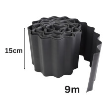 (15cm) Lawn Edge Border Edging Flexible EXTRA Strong Garden Graphite 15 & 20cm 9M Long