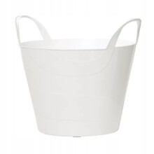 (White, 30 Litres) Flexi Bucket Plastic Tub 15 30 45L Bin Storage Feed Garden Building Laundry Toys