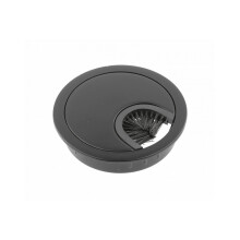 (Ø60mm Black Matt) Computer Metal Grommet for Desk Table Cable Tidy, Outlet Wire Cover 60mm 80mm