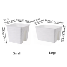 (White, Large) Flower Bridge Hanging Planter Plant Pot Fence Railing Balcony Decking Garden Pot