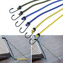 (120cm - 50", 10 pcs) Elasticated Bungee Cords Military Army Basha Straps Hook Luggage 5 Lengths