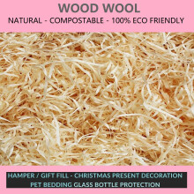 (2000g) Luxury Dried WOOD WOOL Packaging Fill Filling Hamper Gift Basket WoodWool