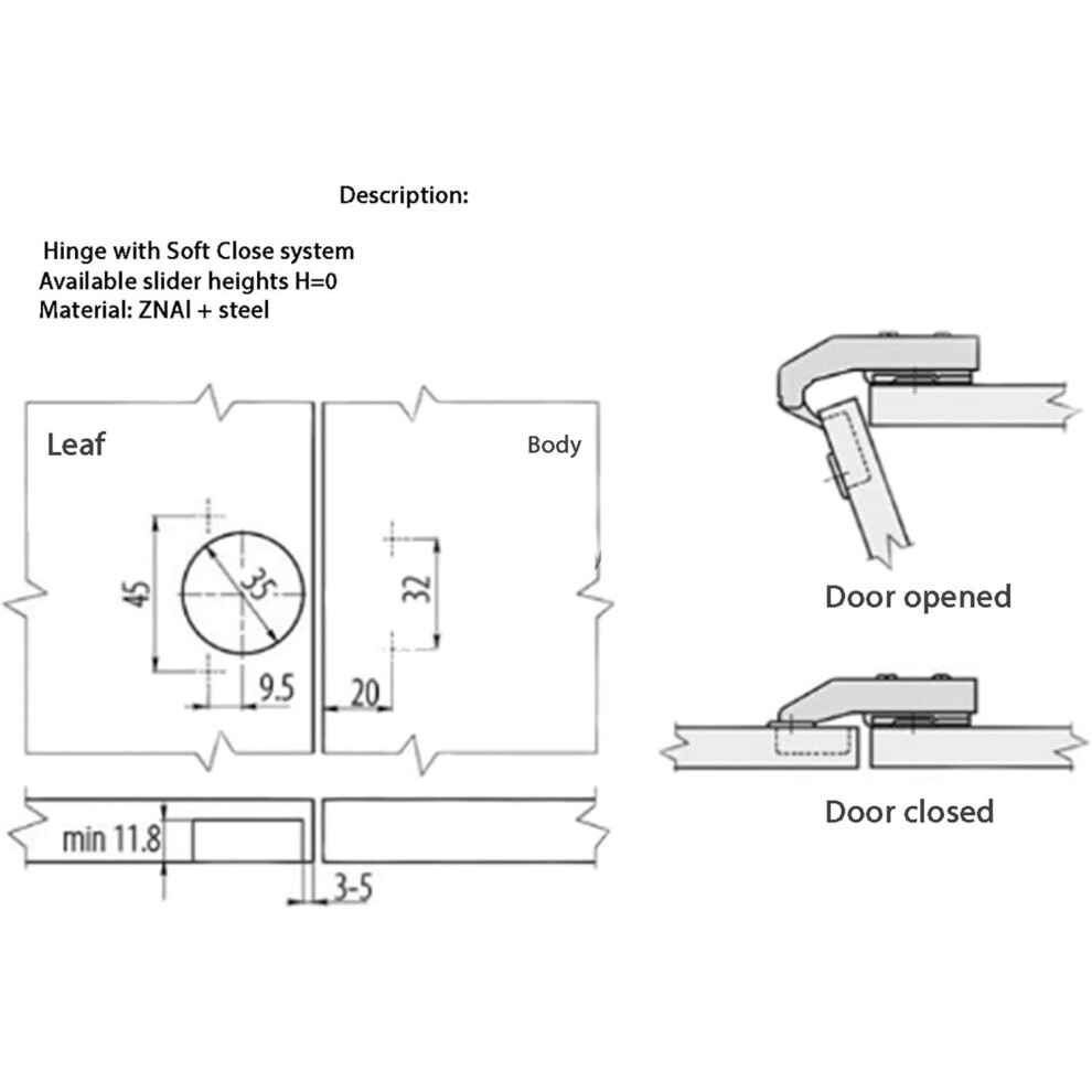 Gtv (Angular 90° 35Mm (Standard Screws)) Soft Close Kitchen Cabinet Cupboard Wardrobe Door Hinge Full Half Overlay Flush