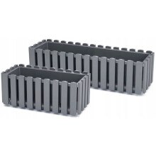 (Grey, BoardeeCase_600_GreyWW) Window Box Flower Pot Planter 2 Sizes 4 Colours Rustic Slat Farm House Design UK
