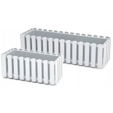 (White, BoardeeCase_600_WhiteWW) Window Box Flower Pot Planter 2 Sizes 4 Colours Rustic Slat Farm House Design UK
