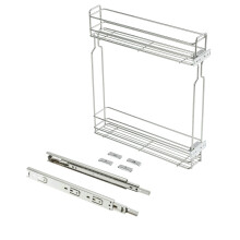 (150mm, Anthracite) Ball Bearing Pull Out Wire Baskets Kitchen Storage for unit 150,200mm 300mm
