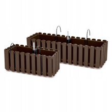 (Brown, BoardeeCase_400_BroWW) Window Box Flower Pot Planter 2 Sizes 4 Colours Rustic Slat Farm House Design UK