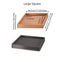 (Large Square Terracotta) Mobile Planter Saucer Flower Pot with Wheels Round 3 Sizes Portable Plant Cart