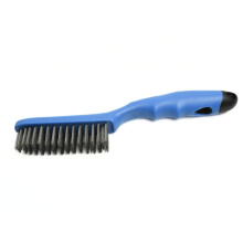 (Stainless Steel Wire Brush) Wire Brush with Fiberglass Handle Brass/ Steel Four-Row Wire Rust Cleaning