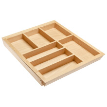 (Tray 512-950/424mm) Expandable Wooden Cutlery Tray Insert Adjustable Beech Kitchen Drawers Organiser