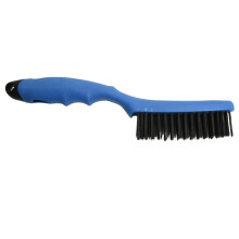 (Steel Wire Brush) Wire Brush with Fiberglass Handle Brass/ Steel Four-Row Wire Rust Cleaning
