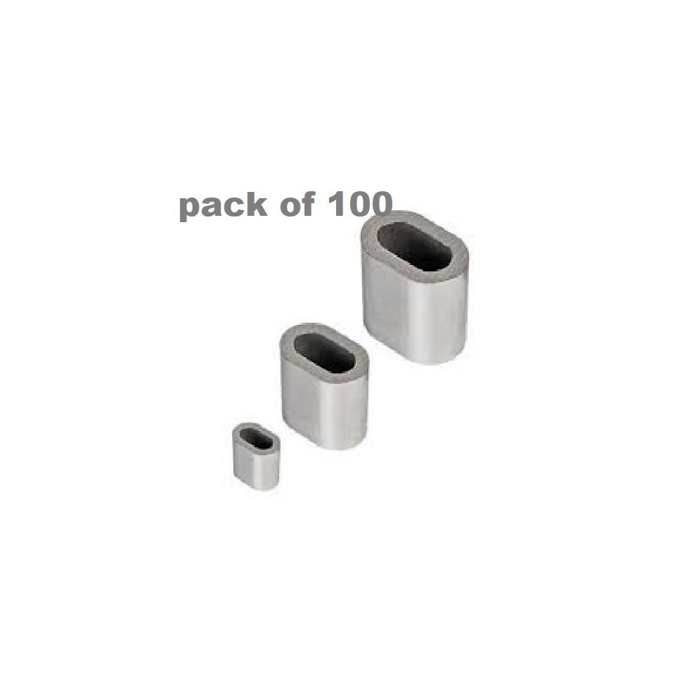 (1Mm, 100) Steel Wire Rope Ferrules Crimping Sleeve Also For Marine Stainless Steel Wire Ta 7427037840851