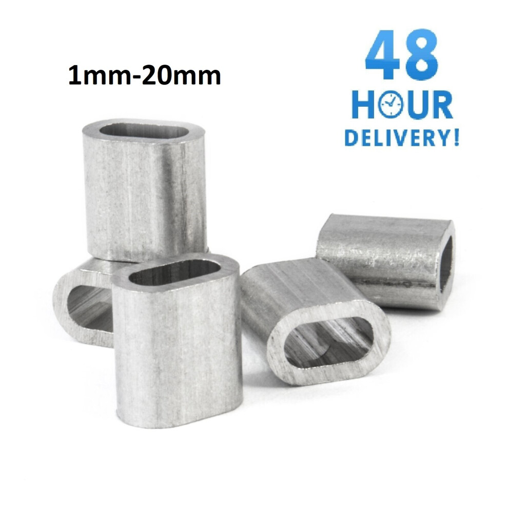 (8Mm, 4) Steel Wire Rope Ferrules Crimping Sleeve Also For Marine Stainless Steel Wire Ta 7427037841179